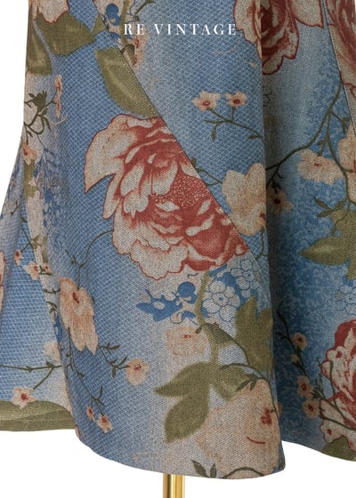 復古牡丹綠葉牛仔美裙（28"）13