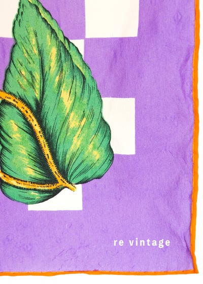 葡萄格紋花朵絲巾7