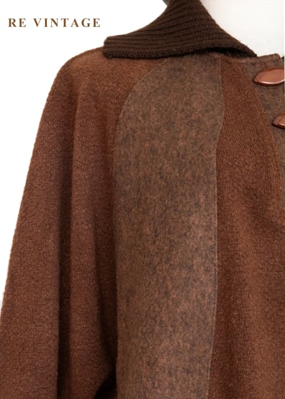 可可暖調落肩飛鼠袖設計感毛衣7