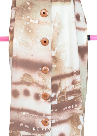 奶油咖啡暈染繞頸長洋裝7