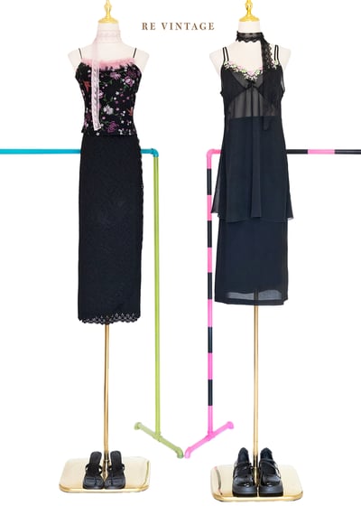 必備單品 - 質感黑高腰中長裙（24"）2