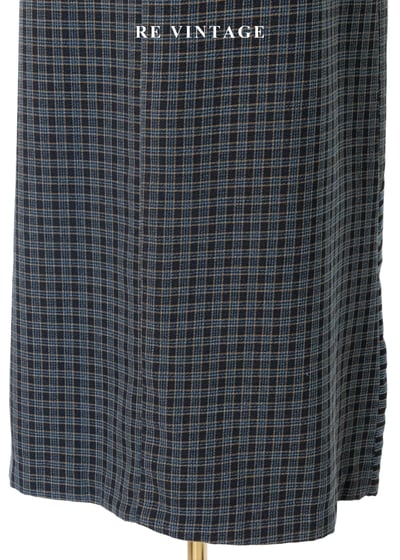 酷感錯位格紋拼接長裙（24"）10