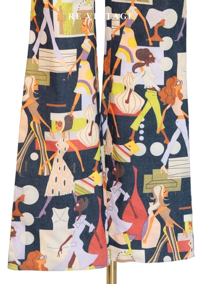 時尚插畫摩登色女伶長褲（27"）7