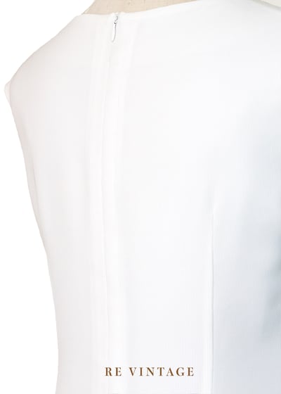 氣質單品 - 領口設計線條純白小洋裝10