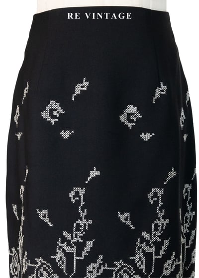 十字繡花卉古典韻味及膝裙（26"）3