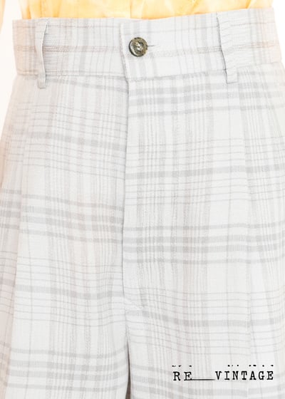 淺灰小格紋西裝短褲8