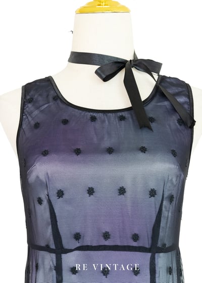 Black Flower 網紗雙色光影長洋裝6