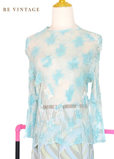 微光地中海顯白有氣質的網紗上衣8