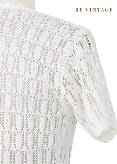 柔白編織紋理短袖上衣12