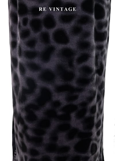 經典獸紋神秘紫灰色絨布長裙（27"）4