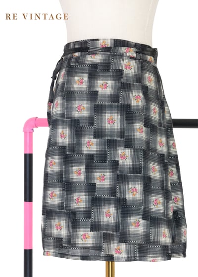 格子間的花一片式短裙（25-26"）5