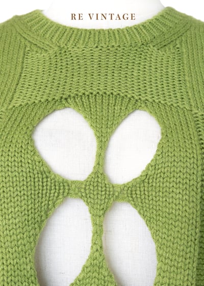 Jelly Green 四片幸運草簍空針織上衣10