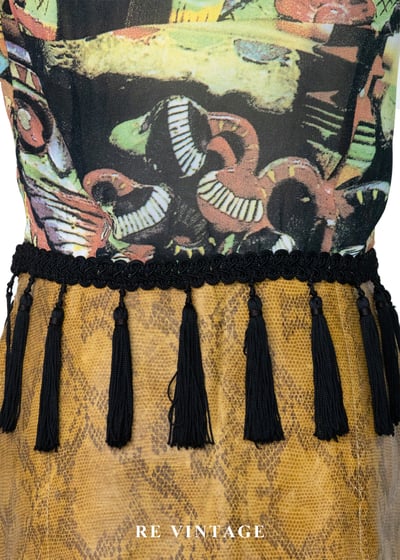 義大利製 - 中世紀滿版壁畫流蘇背心10