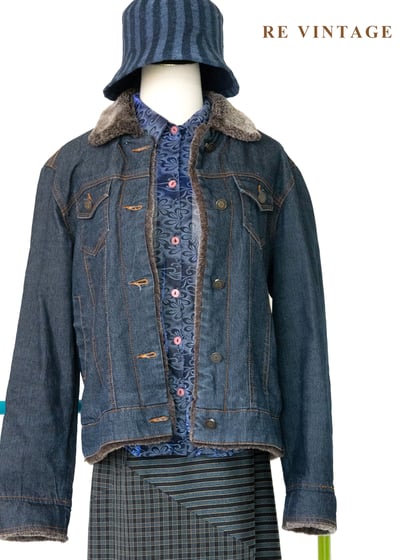 靈魂藍調深棕毛領牛仔外套1