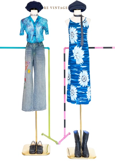 Deep Green 帥氣刷色直筒牛仔褲2