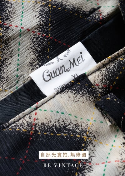 石墨方格三色線條長裙（29"）12