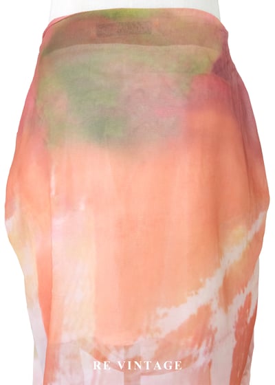 夕陽色的呼吸 - 暖橘渲染抽繩雪紡裙（27"）11