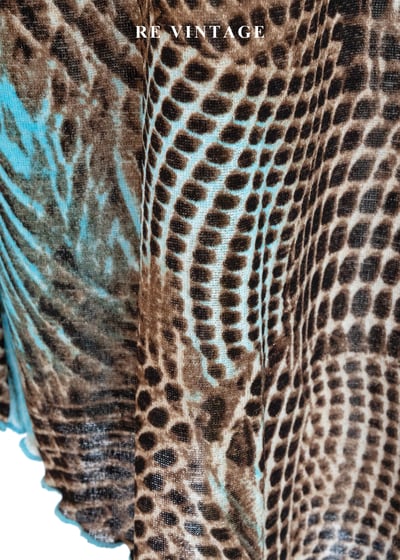 蛇紋錯位美感 - 湖水藍幻象及膝裙（24-29"）7