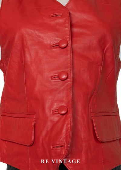 Multi Flame 火焰紅皮革背心3