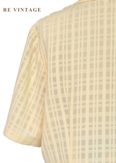 檸檬味的初夏 - 復古清新格紋上衣9