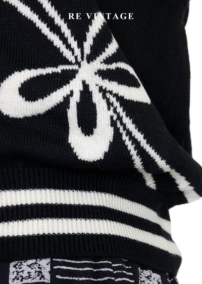 法式俏皮花朵起舞毛料針織背心7