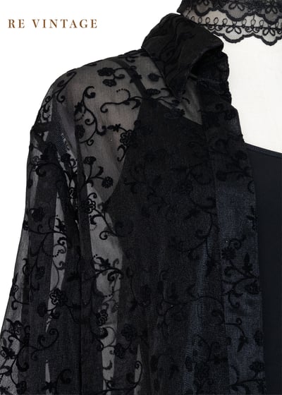 韓國製 - Dark Night 小花魔女長版襯衫罩衫4