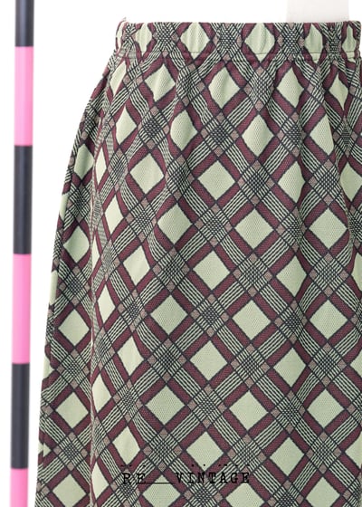 針織彈性復古磁磚紋的中長裙3