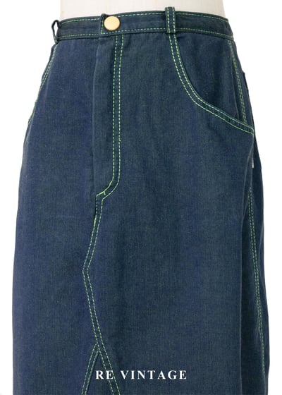 檸檬帶點綠個性單寧中長裙（26"）3