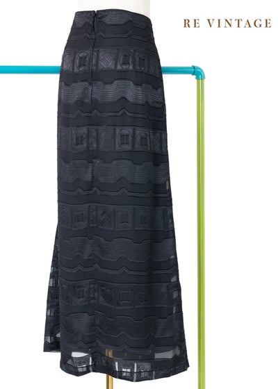 Black Sea 線條印花黑色長裙（27"）5