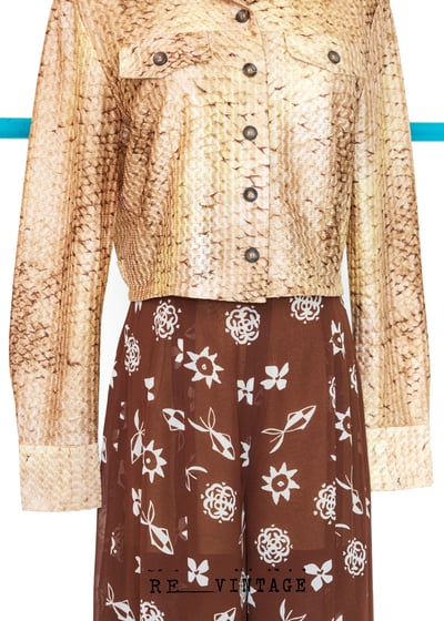 短版蛇皮斑長袖上衣5