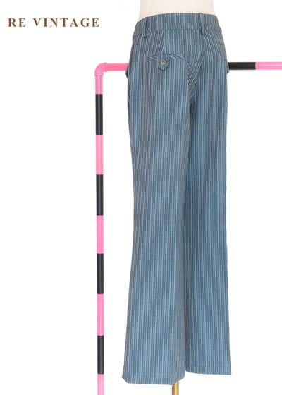 必備單品 - 街頭灰藍線條酷感長褲(30-32")8