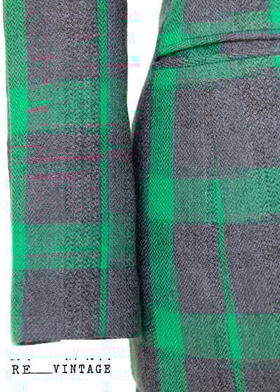 日本製 - 灰綠格紋西裝外套7