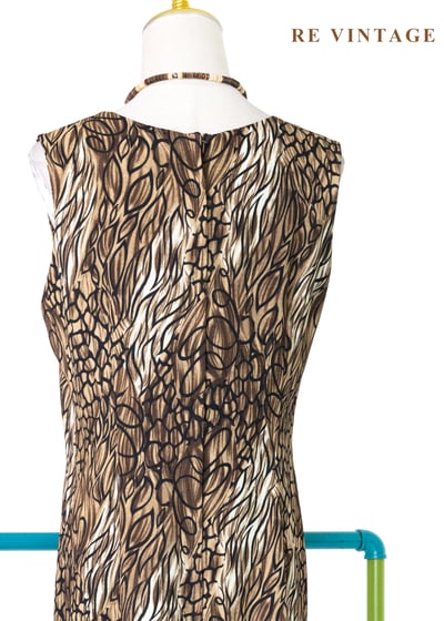 大地色墨跡迷宮藝術筆觸長洋裝13