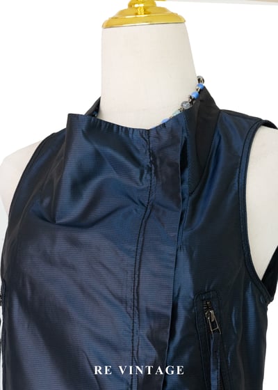 電光藍斜開拉鍊個性背心3