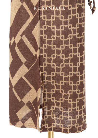 Double Print 咖啡棕薄款針織及膝裙（24-27"）10