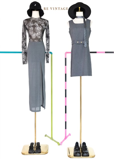 必備單品 - 煙灰色辣辣美腿高衩長裙（24-28"）2