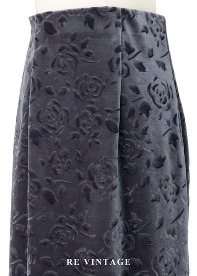 暮色中の壓印玫瑰絨布長裙（24-26"）3