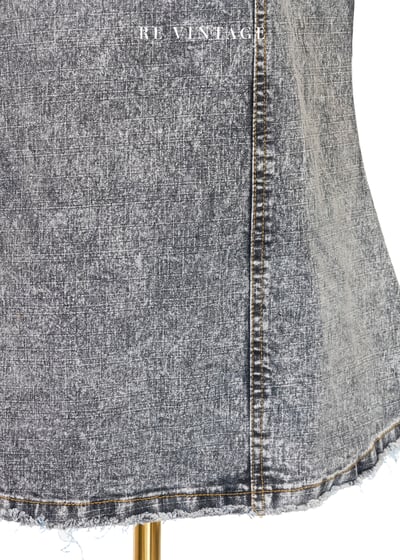 水洗灰調煙燻珠飾綻放牛仔裙（27"）12