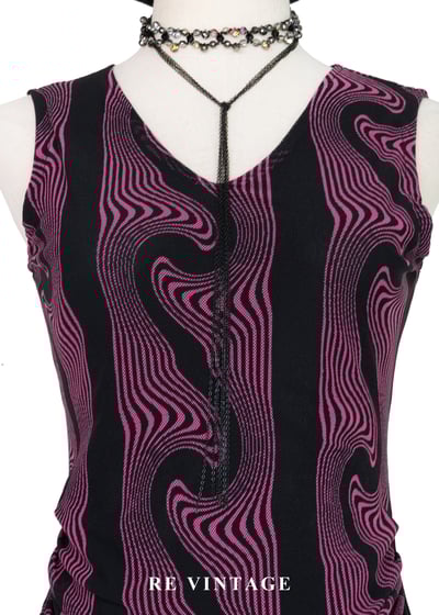 粉紅噪聲 - 迷幻波紋長版背心4