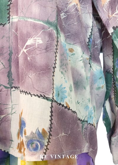 霧紫色拼貼詩襯衫7