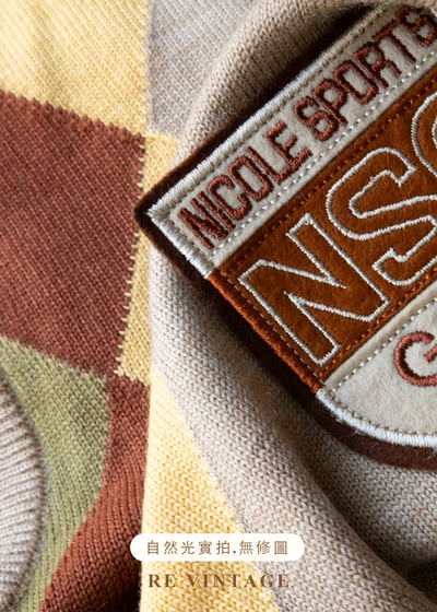 暖色系四色菱格紋針織背心14