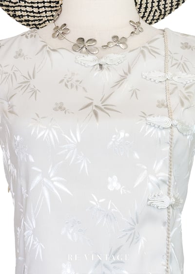 淺灰白月下竹影優雅背心3