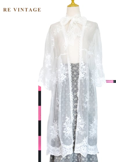 風的形狀。雲的呼吸蕾絲長版罩衫1