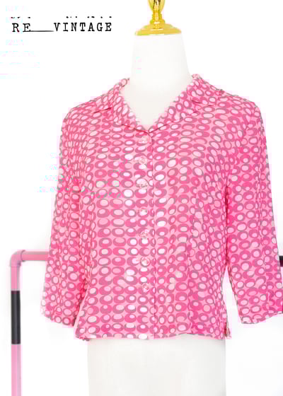 螢光粉普普風圖騰雪紡上衣10