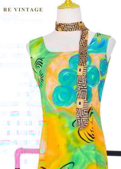 濃烈陽光顏料手繪筆觸洋裝8