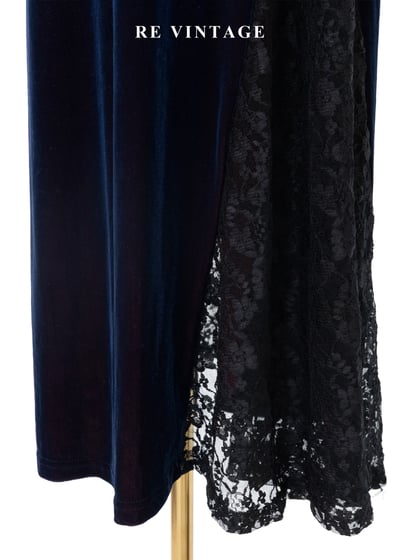  微光紅深藍蕾絲魔女長裙（28-30"）8