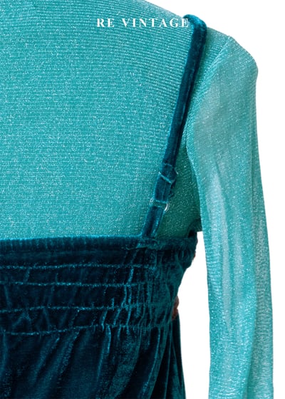 深海巴洛克亮片刺繡絨布細肩帶背心9