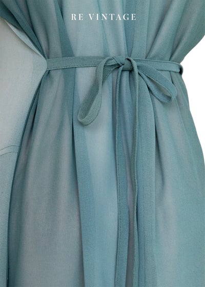 玻璃浪漸層青綠優雅長洋裝12