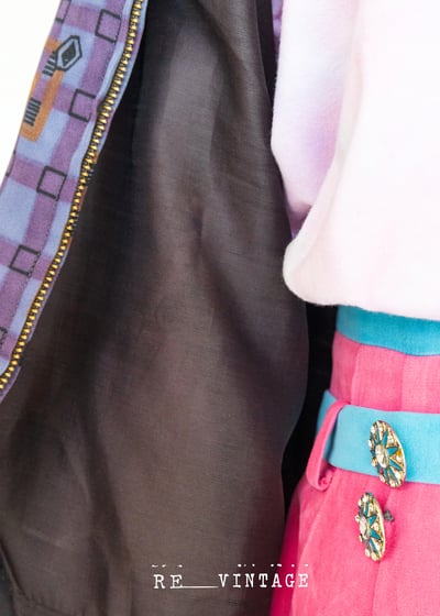 葡萄紫格紋版型一百分夾克外套9