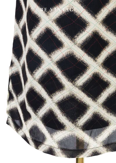 石墨方格三色線條長裙（29"）6